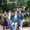 At the Wash. Memorial 3 soldiers statue.Bill Van Gilder, Ron Rushia, Charles Bearce, past president Gary Murphy, and chapter 79 president John Svandrlik