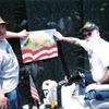 From 2006 at The Wall. Bill Van Gilder and chapter 79 President John Svandrlik placing a painting by Ft. Ann school children. Dedicated to Owen Goodsell of Ft. Ann who was K.I.A.