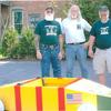 Chapter 79 president John Svandrlik, Don Amorosi, and chapter 79 Treasurer, Don Imrie with chapter 79's Soapbox Derby car built by the chapter so handicapped children could take part in the race