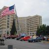 The HUGE flag "OLD GLORY" at the show in front of the VA Hospital in Albany